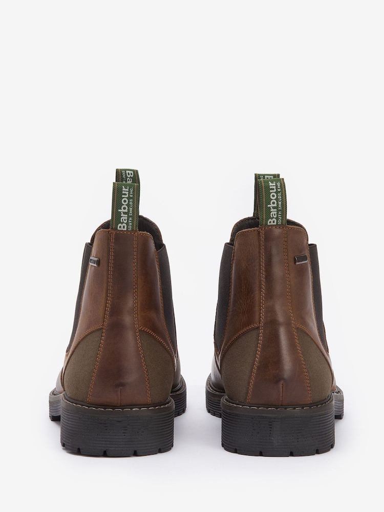 Barbour® Brown Patton Leather Chelsea Boot - Image 2 of 5 Barbour® Brown Patton Leather Chelsea Boot - Image 2 of 5