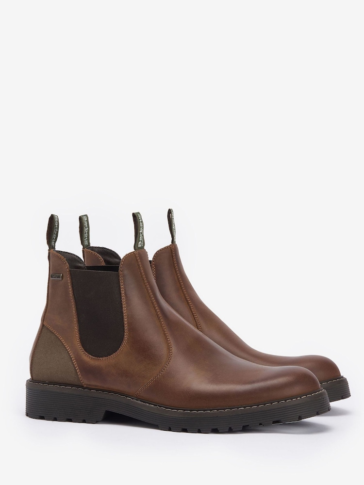 Barbour® Brown Patton Leather Chelsea Boot - Image 5 of 5 Barbour® Brown Patton Leather Chelsea Boot - Image 5 of 5