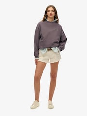 Superdry Grey Oversized Old School Tattoo Crew 100% Cotton Sweatshirt - Image 2 of 6