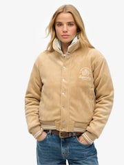 Superdry Nude Country Club Jersey Bomber 100% Cotton Jacket - Image 1 of 7
