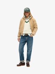 Superdry Nude Country Club Jersey Bomber 100% Cotton Jacket - Image 4 of 7