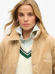 Superdry Nude Country Club Jersey Bomber 100% Cotton Jacket - Image 5 of 7