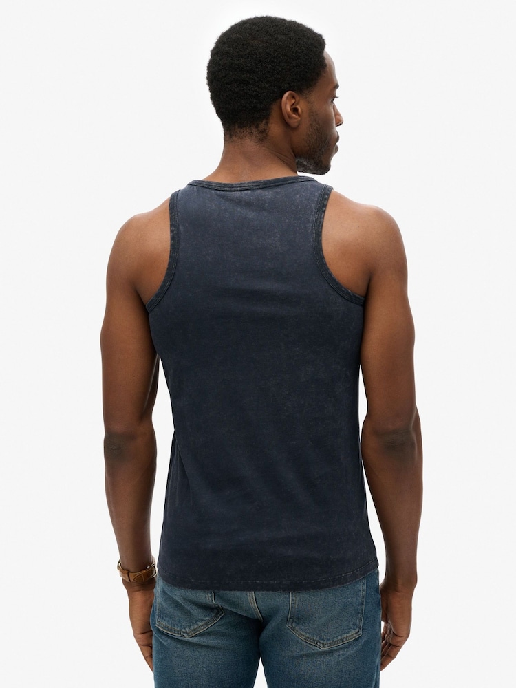 Superdry Blue Vintage Logo Cali Vest - Image 2 of 6
