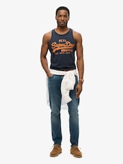 Superdry Blue Vintage Logo Cali Vest - Image 3 of 6