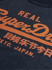 Superdry Blue Vintage Logo Cali Vest - Image 6 of 6