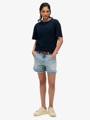 Superdry Blue Oversized Athletic Tonal 100% Cotton T-Shirt - Image 3 of 5