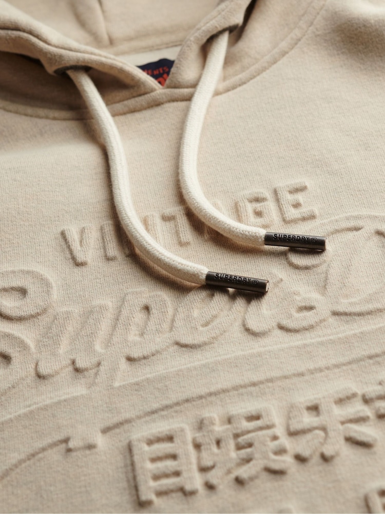 Superdry Nude Embossed Graphic Hoodie - Image 6 of 6