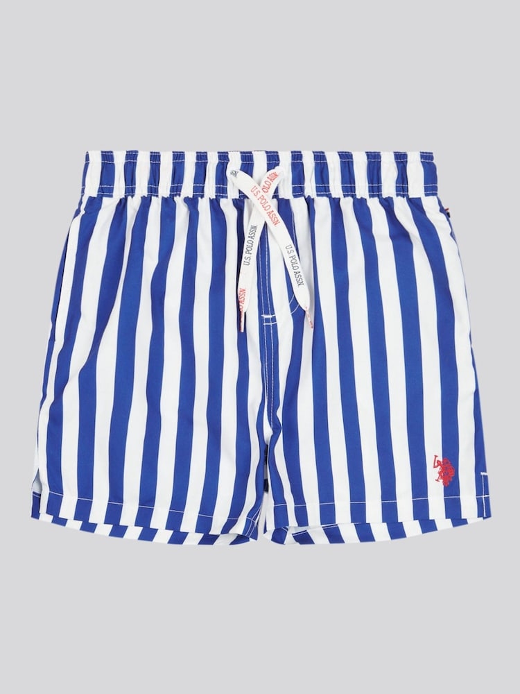 Azul oscuro - U.S. Polo Assn. Boys Stripe Swim Shorts - Imagen 1 de 3