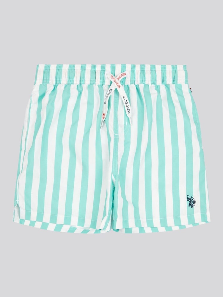 Azul - U.S. Polo Assn. Boys Stripe Swim Shorts - Imagen 1 de 3