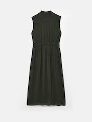 Mint Velvet Green Khaki Satin Mix Utility Shirt Dress - Image 7 of 7