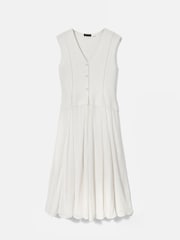 Mint Velvet White Cotton Blend Waistcoat Knit Dress - Image 7 of 8