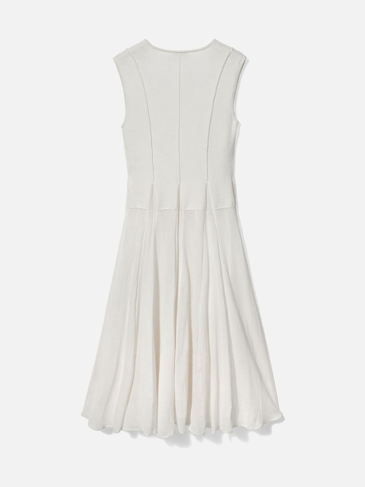 Mint Velvet White Cotton Blend Waistcoat Knit Dress - Image 8 of 8