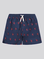 U.S. Polo Assn. Boys Double Horsemen Repeat Swim Shorts - Imagen 1 de 3