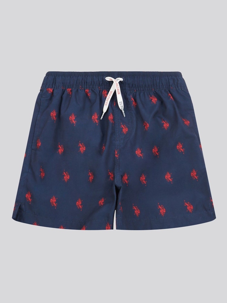 U.S. Polo Assn. Boys Double Horsemen Repeat Swim Shorts - Imagen 1 de 3