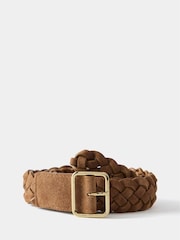 Mint Velvet Brown Suede Woven Belt - Image 1 of 4