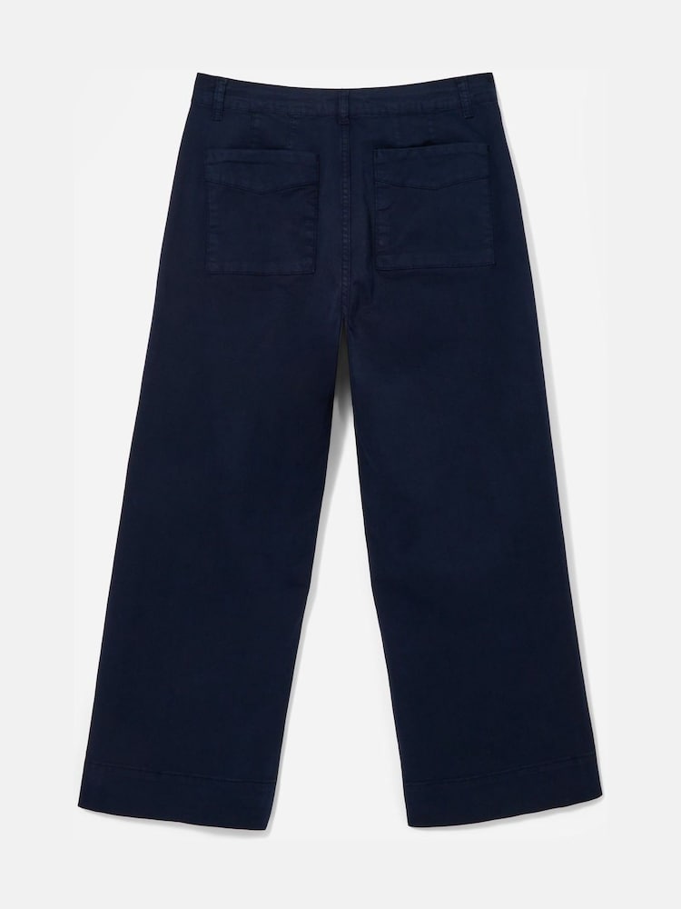 Mint Velvet Blue Button Detail Cropped Wide Trousers - Image 7 of 7 Mint Velvet Blue Button Detail Cropped Wide Trousers - Image 7 of 7