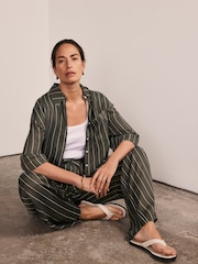 Mint Velvet Green Striped Relaxed Shirt - Image 2 of 8