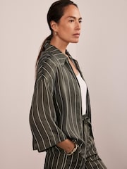 Mint Velvet Green Striped Relaxed Shirt - Image 5 of 8