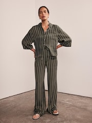 Mint Velvet Green Striped Relaxed Shirt - Image 6 of 8