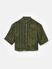Mint Velvet Green Striped Relaxed Shirt - Image 7 of 8