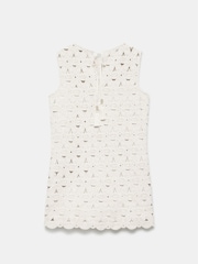 Mint Velvet Cream Crochet Sleeveless 100% Cotton Mini Dress - Image 8 of 8