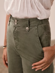 Mint Velvet Green Barrel Chino Trousers - Image 3 of 7