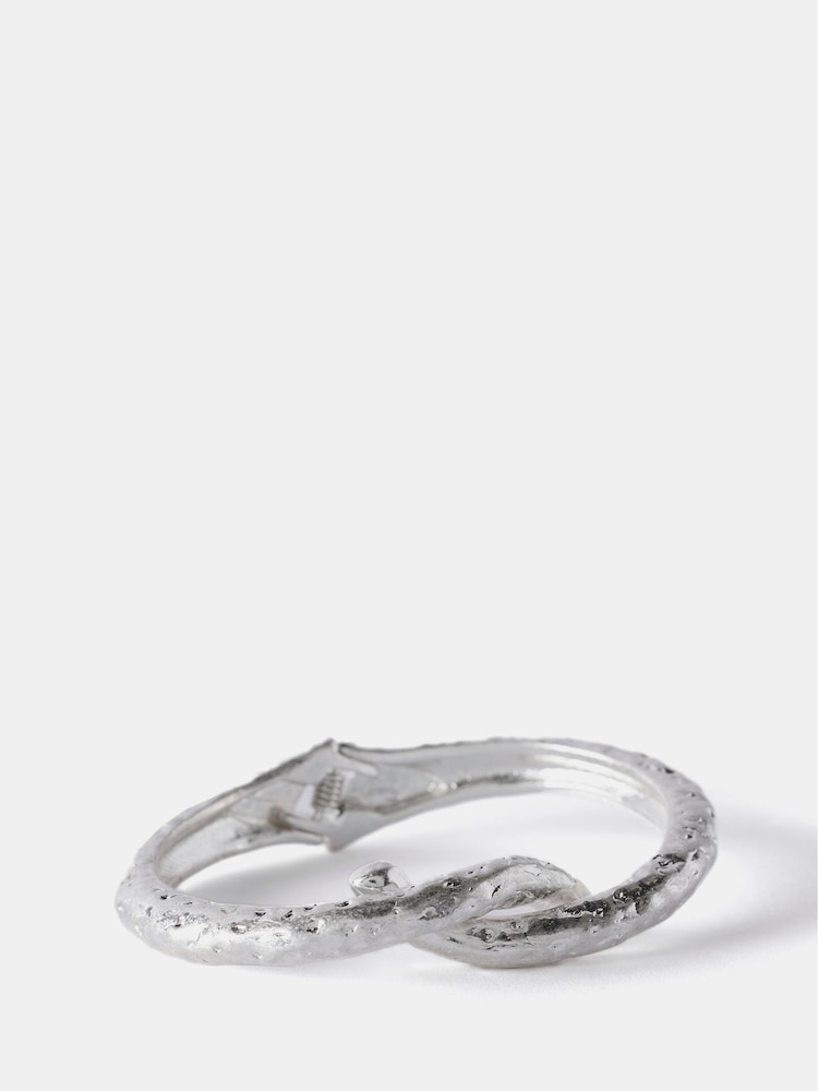 Mint Velvet Silver Tone Twist Bangle - Image 1 of 3