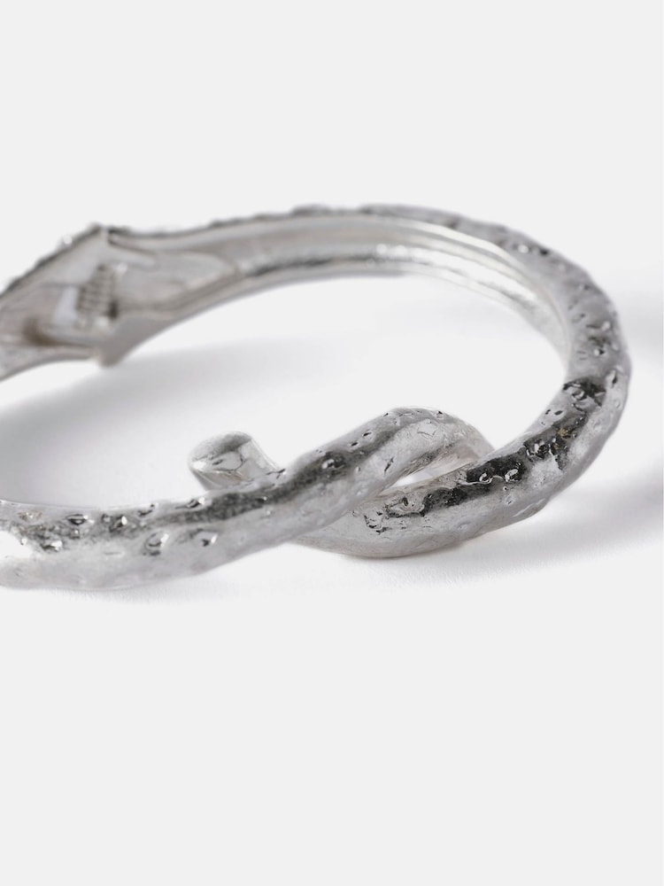 Mint Velvet Silver Tone Twist Bangle - Image 2 of 3