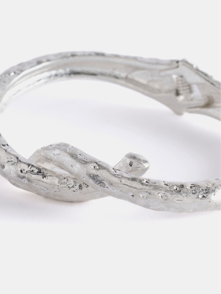 Mint Velvet Silver Tone Twist Bangle - Image 3 of 3