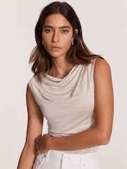 Mint Velvet Cream Draped Top - Image 5 of 7