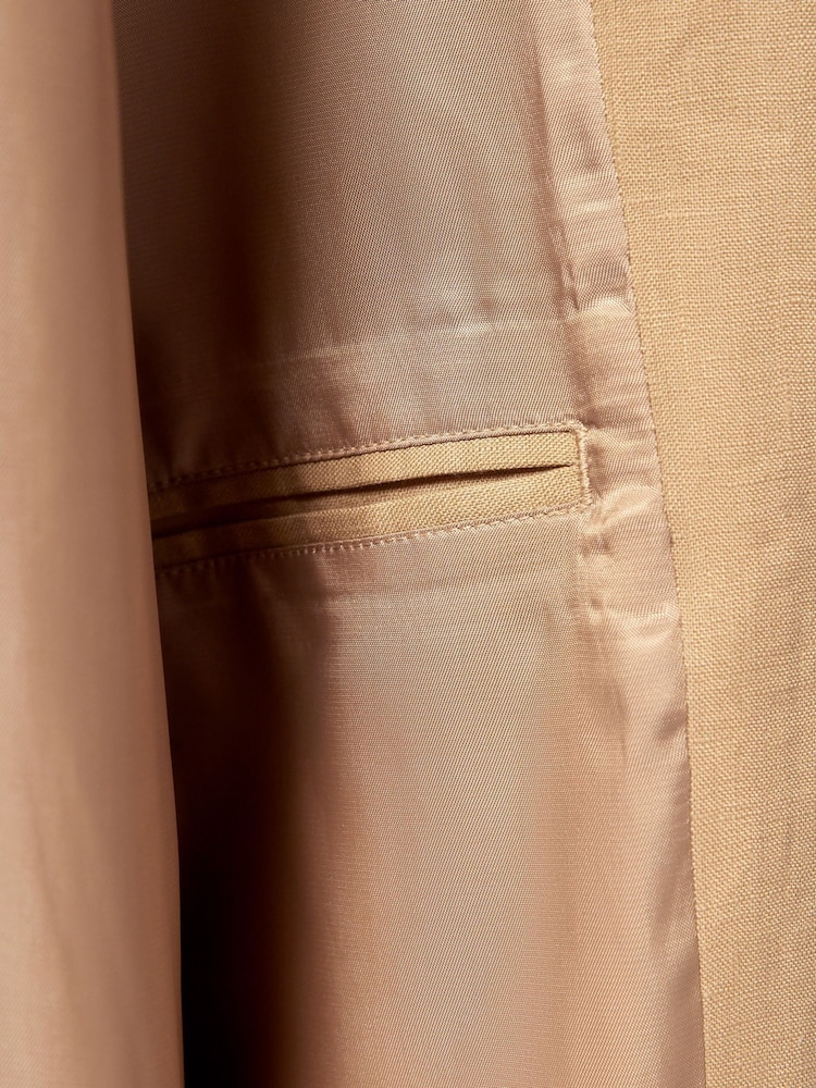 Hawes & Curtis Bomber 100% Linen Brown Jacket - Image 4 of 4 Hawes & Curtis Bomber 100% Linen Brown Jacket - Image 4 of 4
