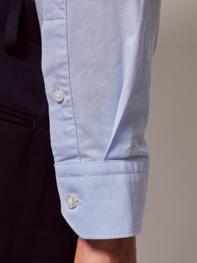 Hawes & Curtis Blue Oxford Plain 100% Cotton Shirt - Image 3 of 3 Hawes & Curtis Blue Oxford Plain 100% Cotton Shirt - Image 3 of 3