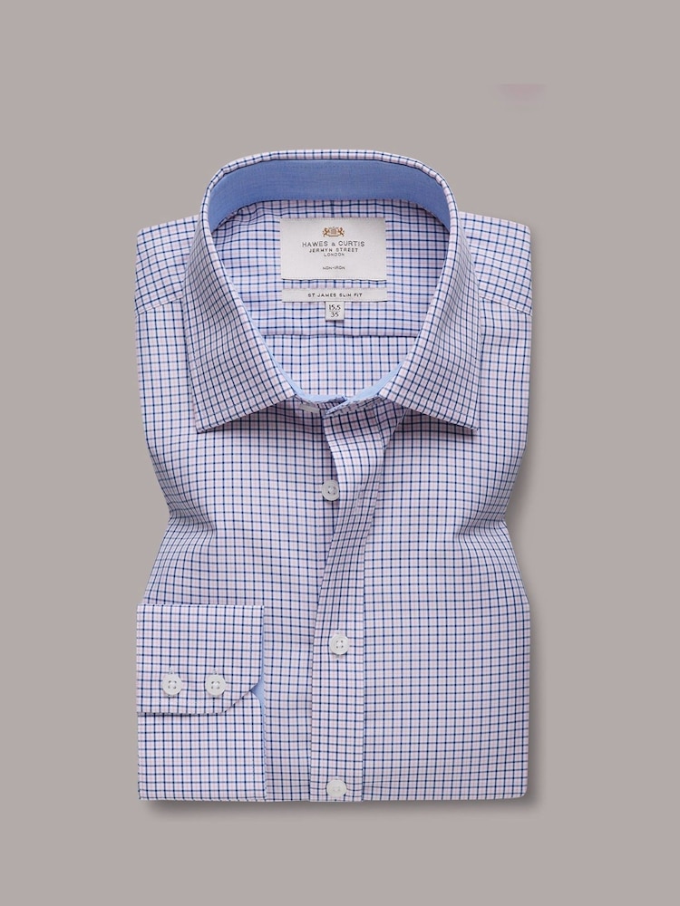 Hawes & Curtis Pink 100% Cotton Multi Check Slim Shirt - Image 2 of 3