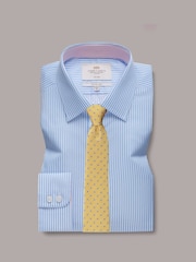 Hawes & Curtis Blue 100% Cotton Bengal Stripe Fitted Slim Shirt - Bild 1 von 2