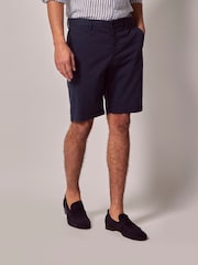 Hawes & Curtis Blue Garment Dyed 100% Cotton Stretch Chino Shorts - Image 3 of 4
