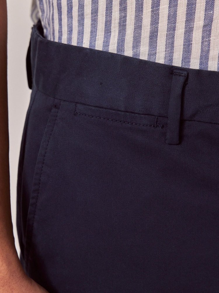 Hawes & Curtis Blue Garment Dyed 100% Cotton Stretch Chino Shorts - Image 4 of 4