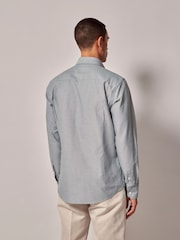 Hawes & Curtis Green Oxford Shirt Plain 100% Cotton Shirt - Image 2 of 3