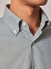 Hawes & Curtis Green Oxford Shirt Plain 100% Cotton Shirt - Image 3 of 3