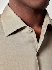 Hawes & Curtis Green 100% Linen Slim Shirt - Image 3 of 3
