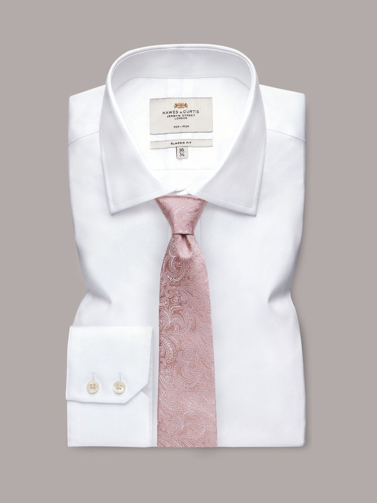Hawes & Curtis Pink Wedding Paisley Tie - Image 3 of 3