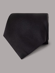 Hawes & Curtis Plain Repp Black Tie - Image 1 of 3