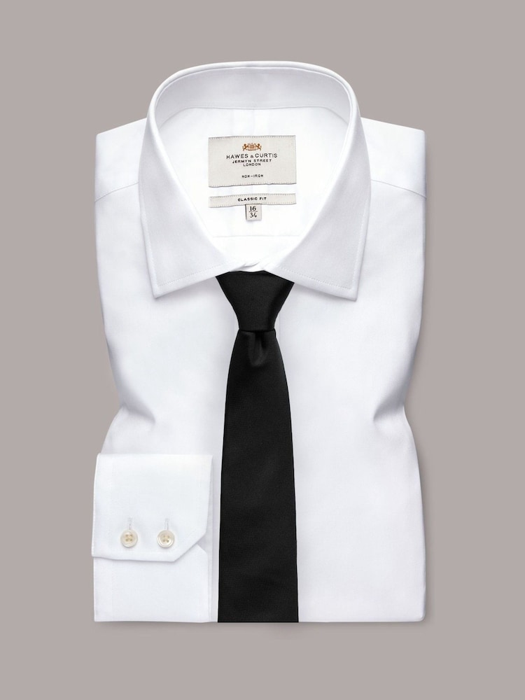 Hawes & Curtis Plain Repp Black Tie - Image 3 of 3