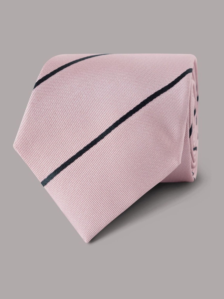 Hawes & Curtis Pink Stripe Repp Tie - Image 1 of 3