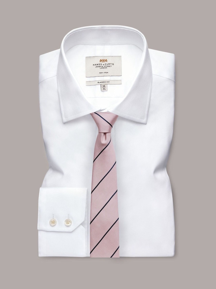 Hawes & Curtis Pink Stripe Repp Tie - Image 3 of 3