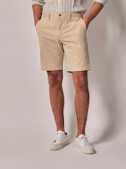 Hawes & Curtis Garment Dyed 100% Cotton Stretch Chino Brown Shorts - Image 1 of 3