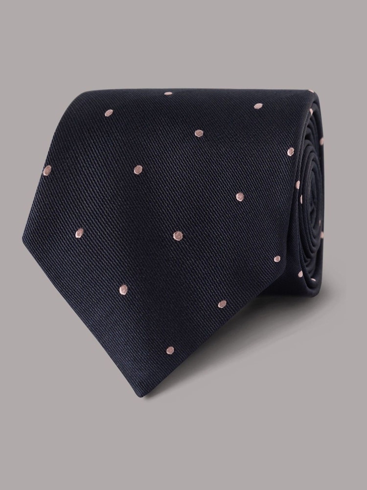 Hawes & Curtis Blue Spot Repp Tie - Image 1 of 3