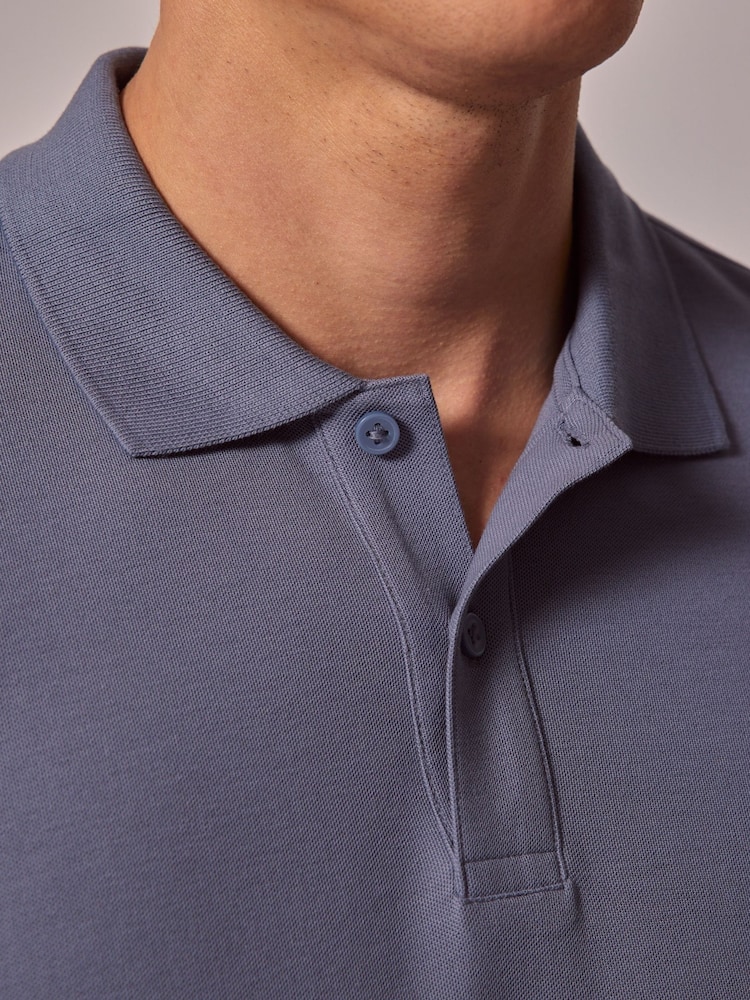 Hawes & Curtis Blue Short Sleeve 100% Cotton Polo Shirt - Image 4 of 4