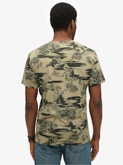 Superdry Green Classic Essential Printed 100% Cotton T-Shirt - Image 2 of 6