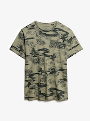 Superdry Green Classic Essential Printed 100% Cotton T-Shirt - Image 5 of 6