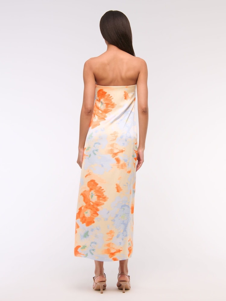 Abercrombie & Fitch Blue Strapless Floral Maxi Dress - Image 2 of 5